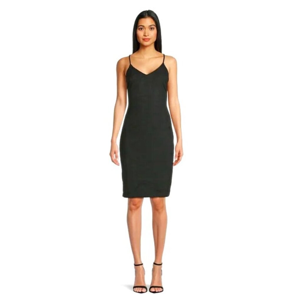 NWT - No Boundaries - Black Faux Suede Slip Dress - Size Medium